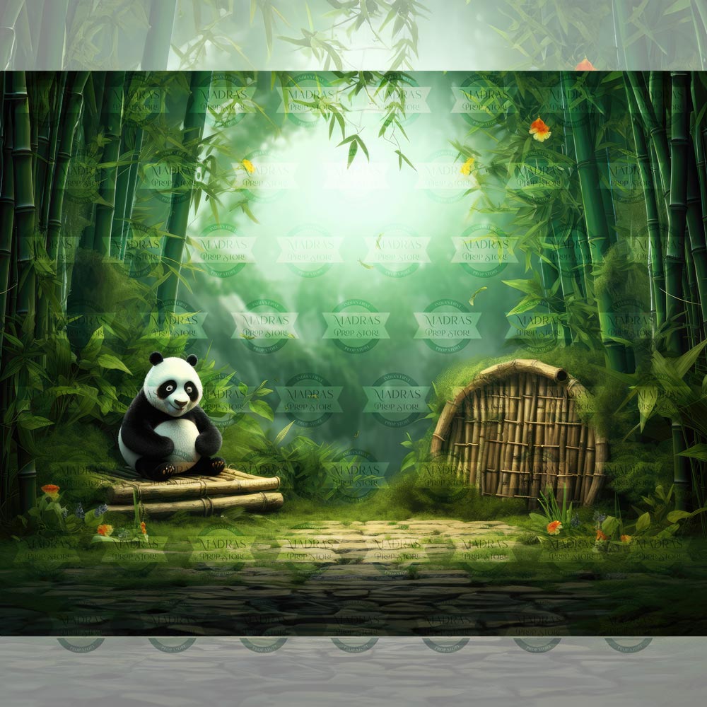 Panda House - Printed Backdrop