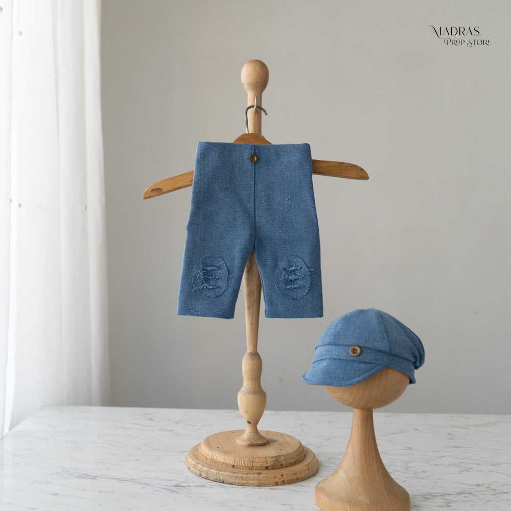 Kumoto Denim Pant Hat Set | Newborn | KM005 : Baby Props