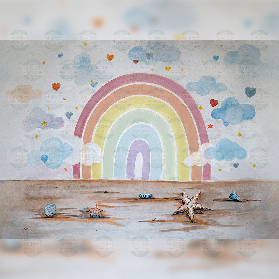 Pastel Rainbow In Clouds : Baby Backdrops