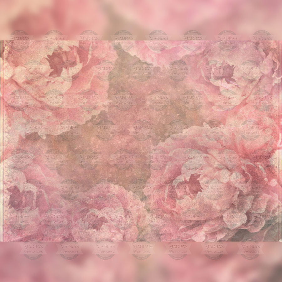 Peach Rose - Printed Backdrop - Fabric - 5 by 7 feet