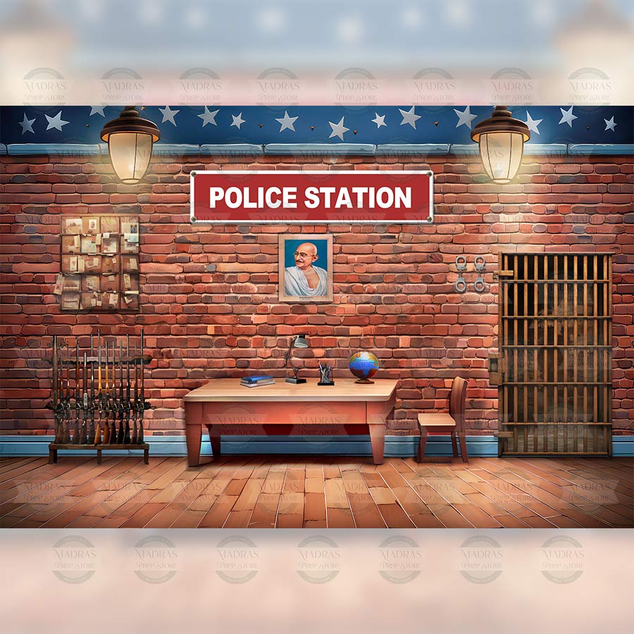 Police Station - Baby Printed Backdrops