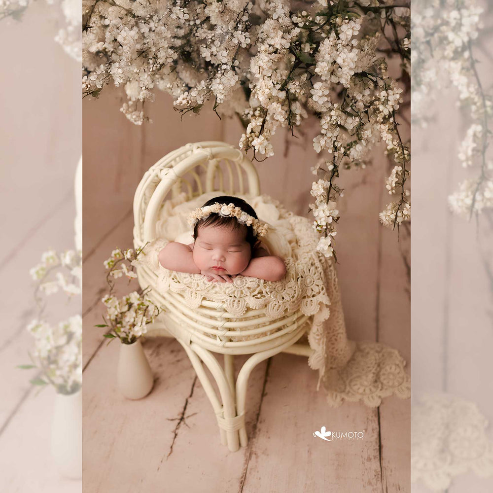 Rattan High Crib : Baby Props