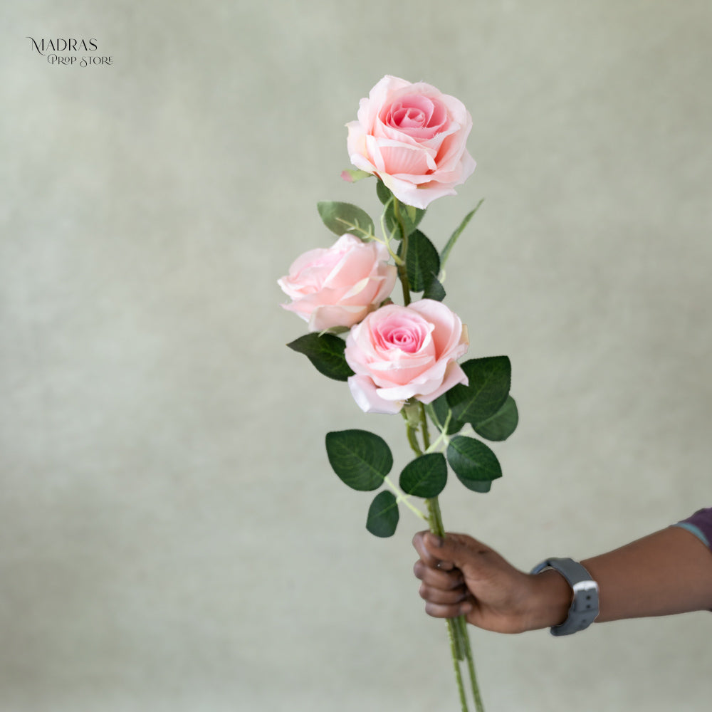 Rose Pattern Prop Realistic Roses Set Of 3 – Madras Prop Store