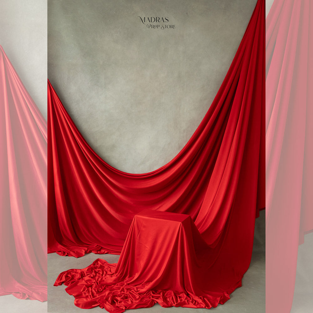 Ripple Drapes Backdrop ( 1.7 x 4 Meters ) | Red : Baby Props