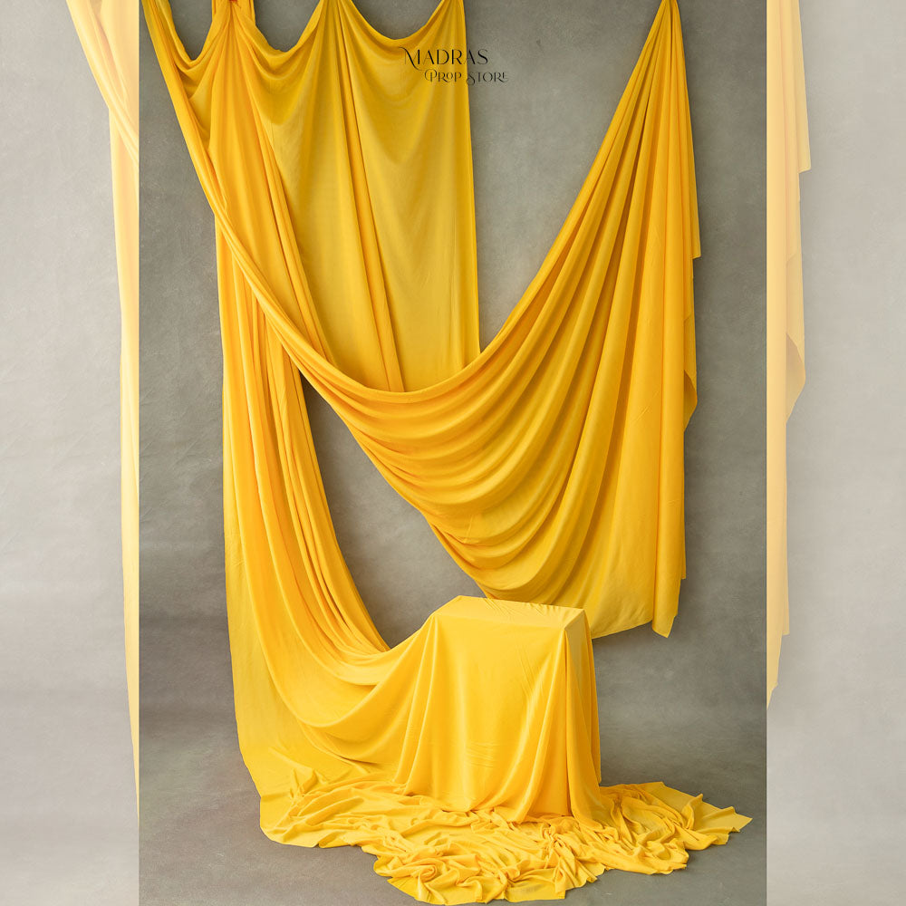 Ripple Drapes Backdrop ( 1.7 x 4 Meters ) | Yellow : Baby Props