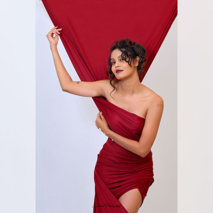 Ripple Drapes Set of 2 ( 1.7 x 5 Meters  ) | Maroon : Baby Props