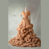 Ruffled Gown | Brown