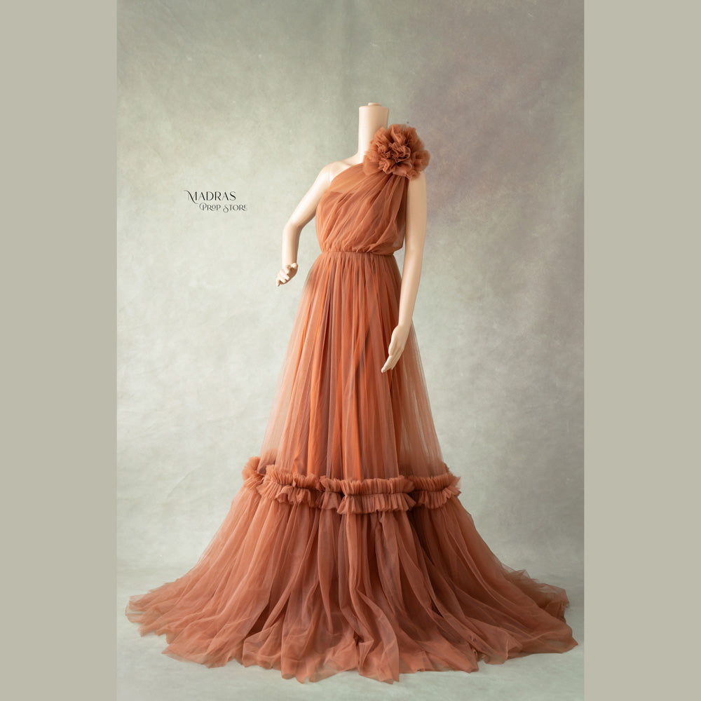 Rust Elegance Gown : Maternity Outfit