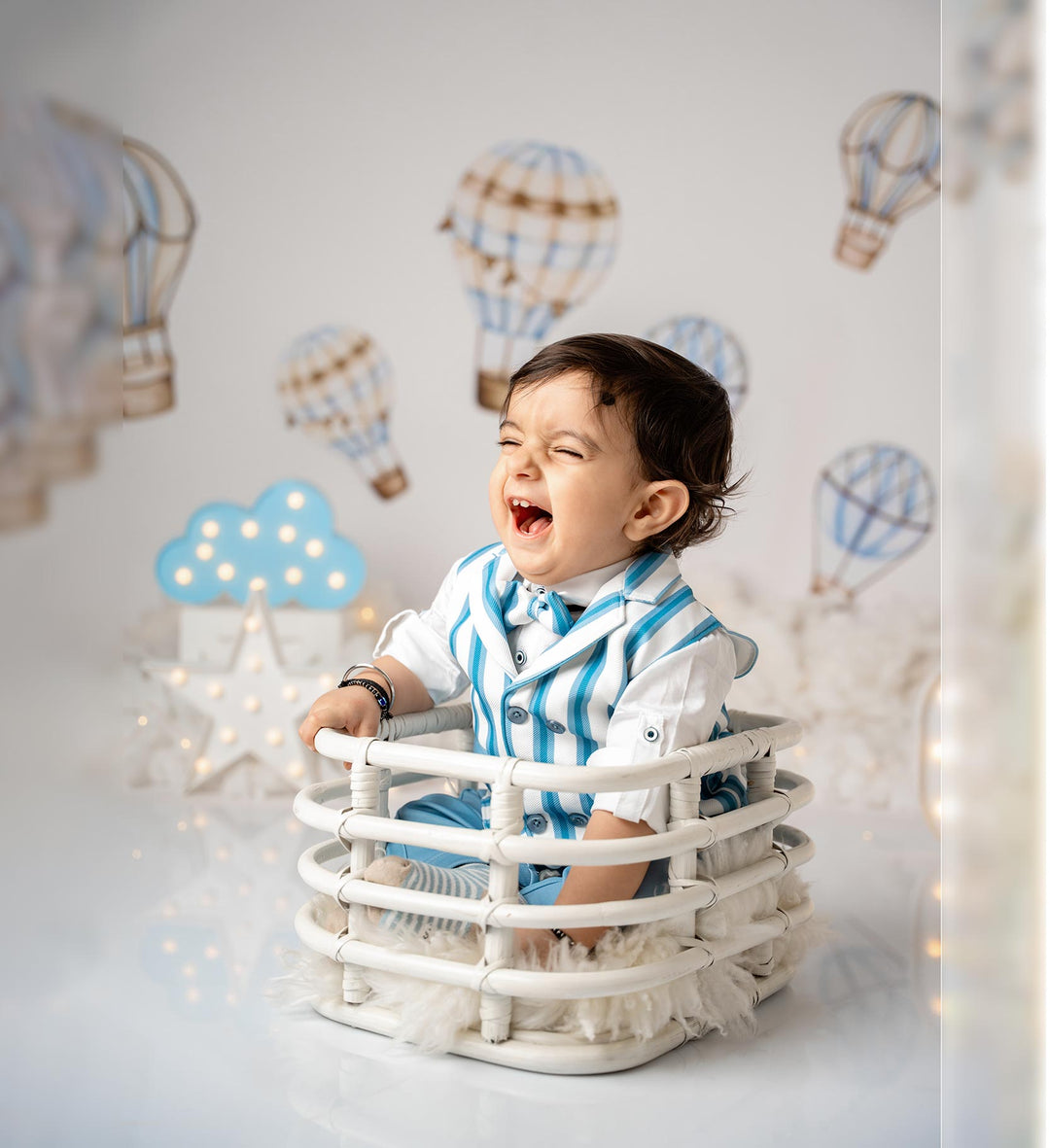 Rustic Bamboo Basket : Baby Props