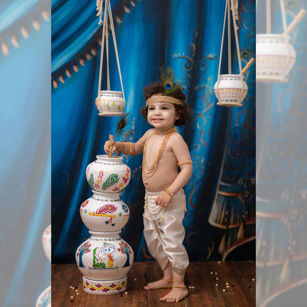 Blue Saree : Baby Backdrops