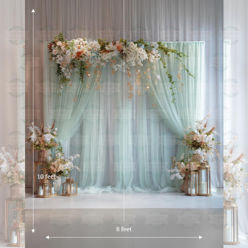 
Sage Floral Drapes : Maternity Backdrops