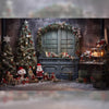 Santa's Cabin - Printed Backdrop - Fabric - 5 by 7 feet