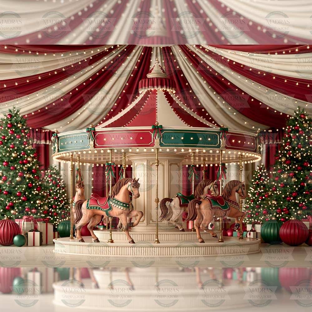 Santa’s Carousel V.02 : Baby Backdrops