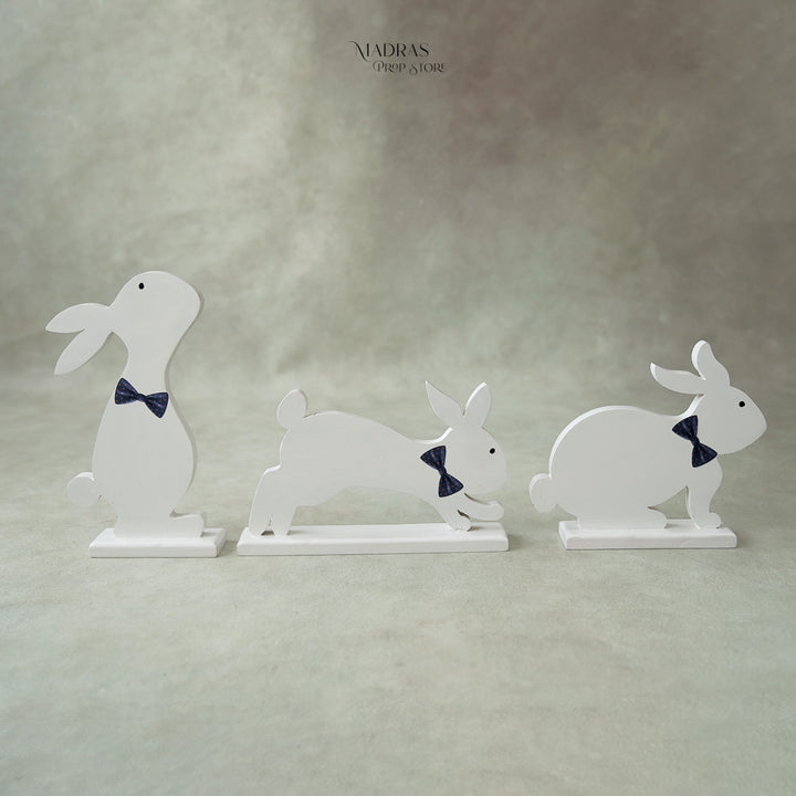 White Rabbit Prop Set of 3 Easter Rabbits – Madras Prop Store
