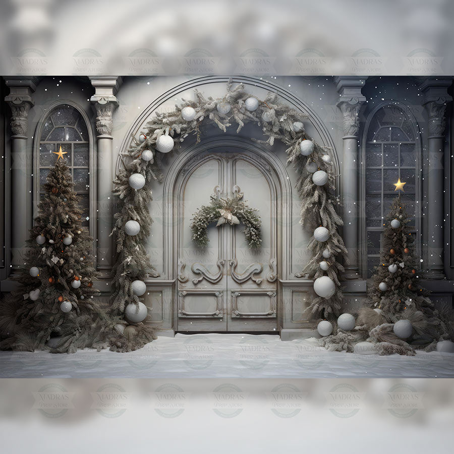 Snowy Doorway - Baby Printed Backdrops
