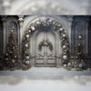 Snowy Doorway - Printed Backdrop - Fabric - 5 by 7 feet