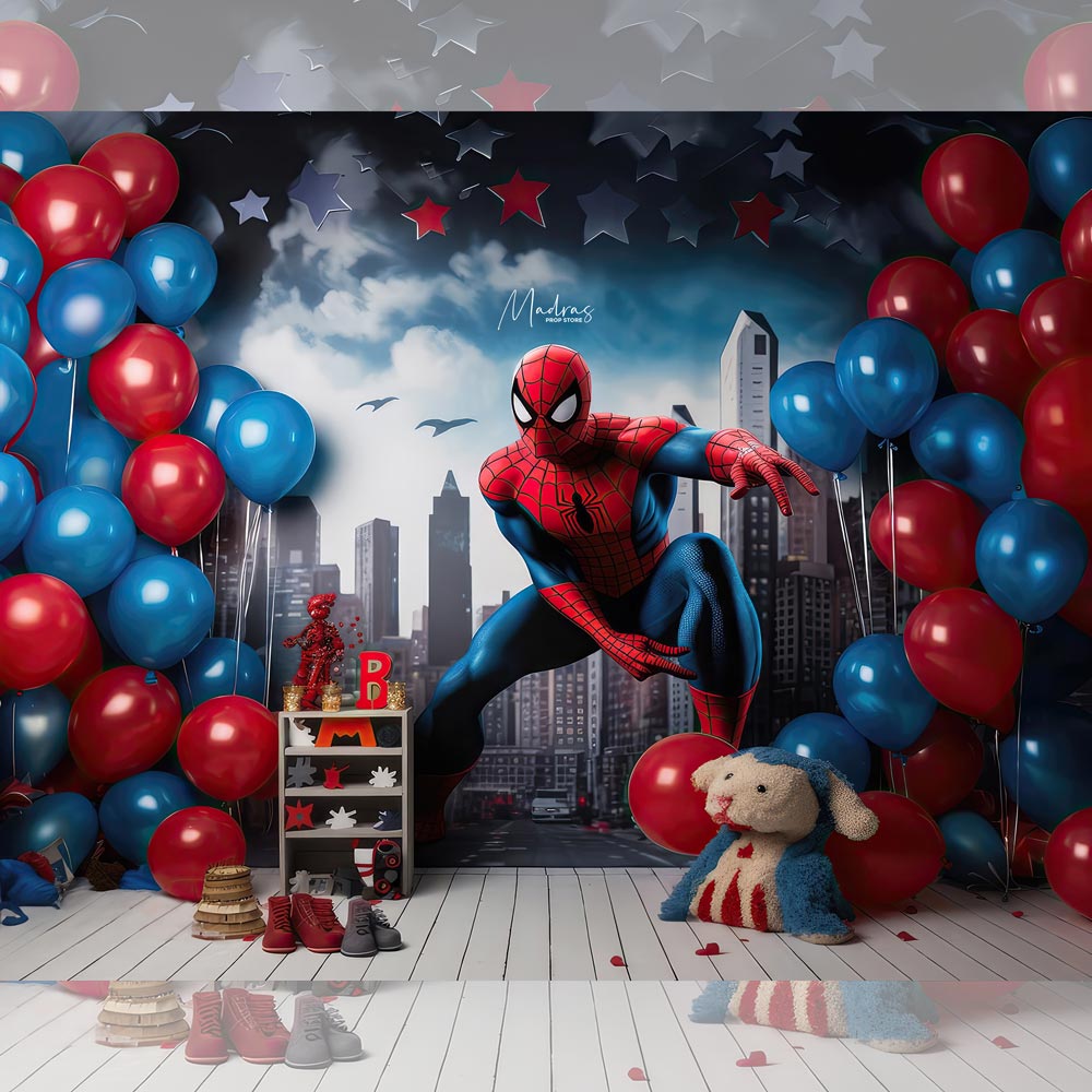 Spiderman - Printed Backdrop - Fabric - 5 by 7 feet