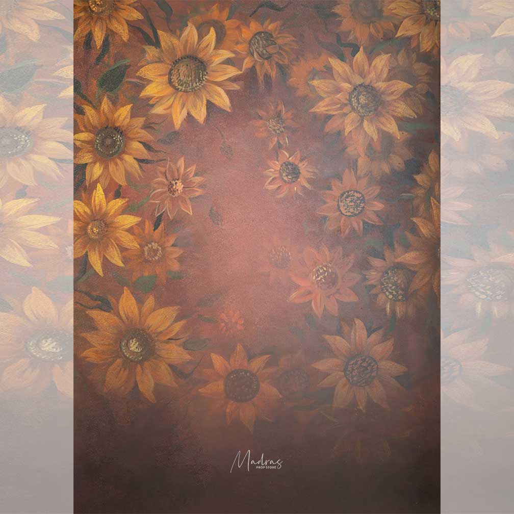 Sunflower - Fabric Printed Backdrop - 5 by 10 Feet