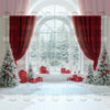 The Snowy Window - Printed Backdrop - Fabric - 5 by 7 feet