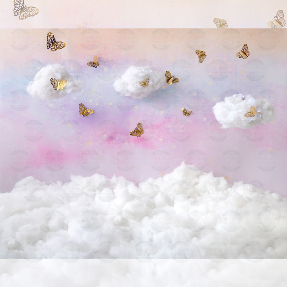 Unicorn Clouds - Printed Backdrop - Fabric - 5 by 7 feet