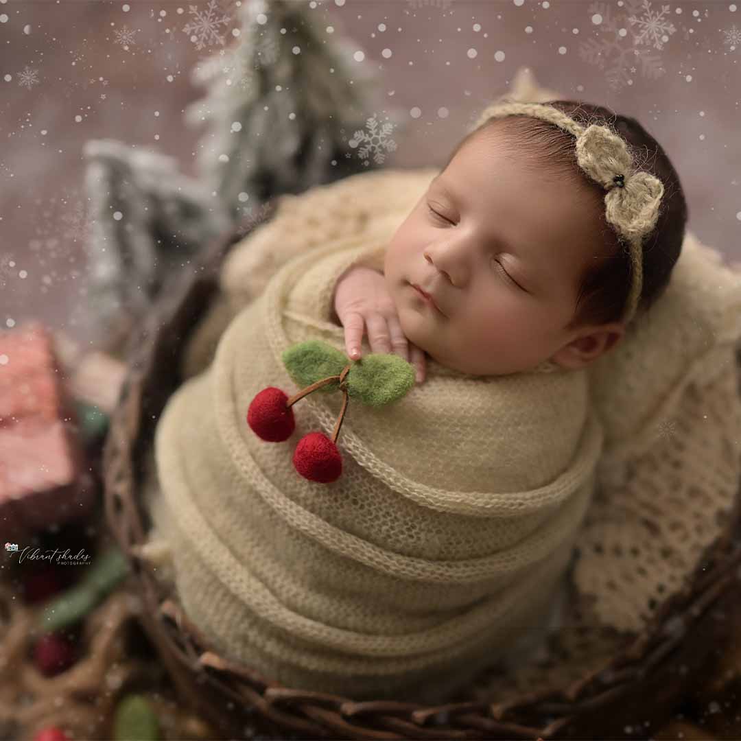 Newborn Must-have Combo | Wrap + Cap + Headband| 215 CM Long - Duskey White : Baby Props