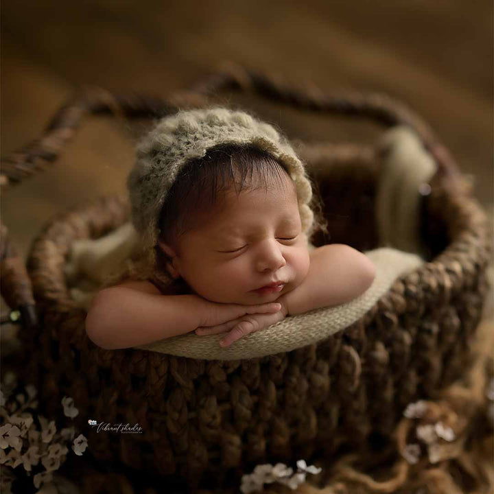 Newborn Must-have Combo | Wrap + Cap + Headband| 215 CM Long - Duskey White : Baby Props