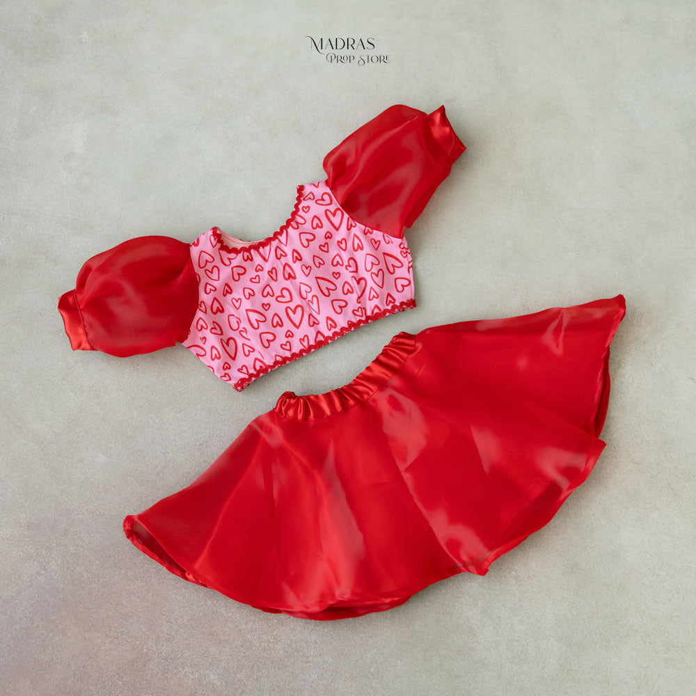 Valentine Skirt and Top Set : Baby Props