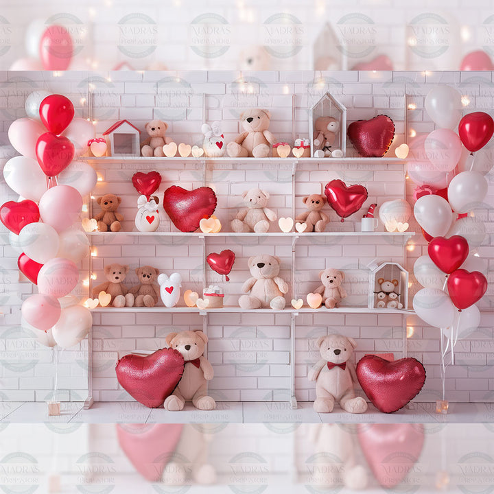 Valentine Teddy : Baby Backdrop