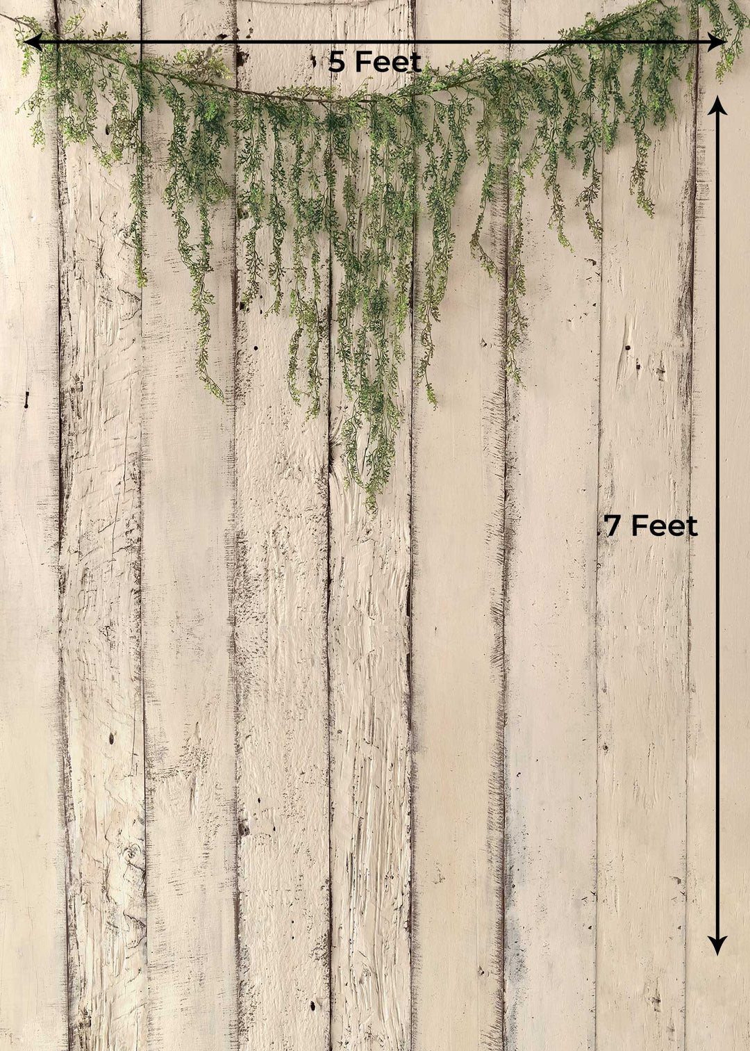 Vintage Cream Wood With Garland : Baby Printed