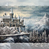 Vintage Castle in Snow - Printed Backdrop - Fabric - 5 by 7 feet