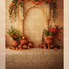 Vrindavan Courtyard - Printed Backdrop - Fabric - 8 by 12 Feet