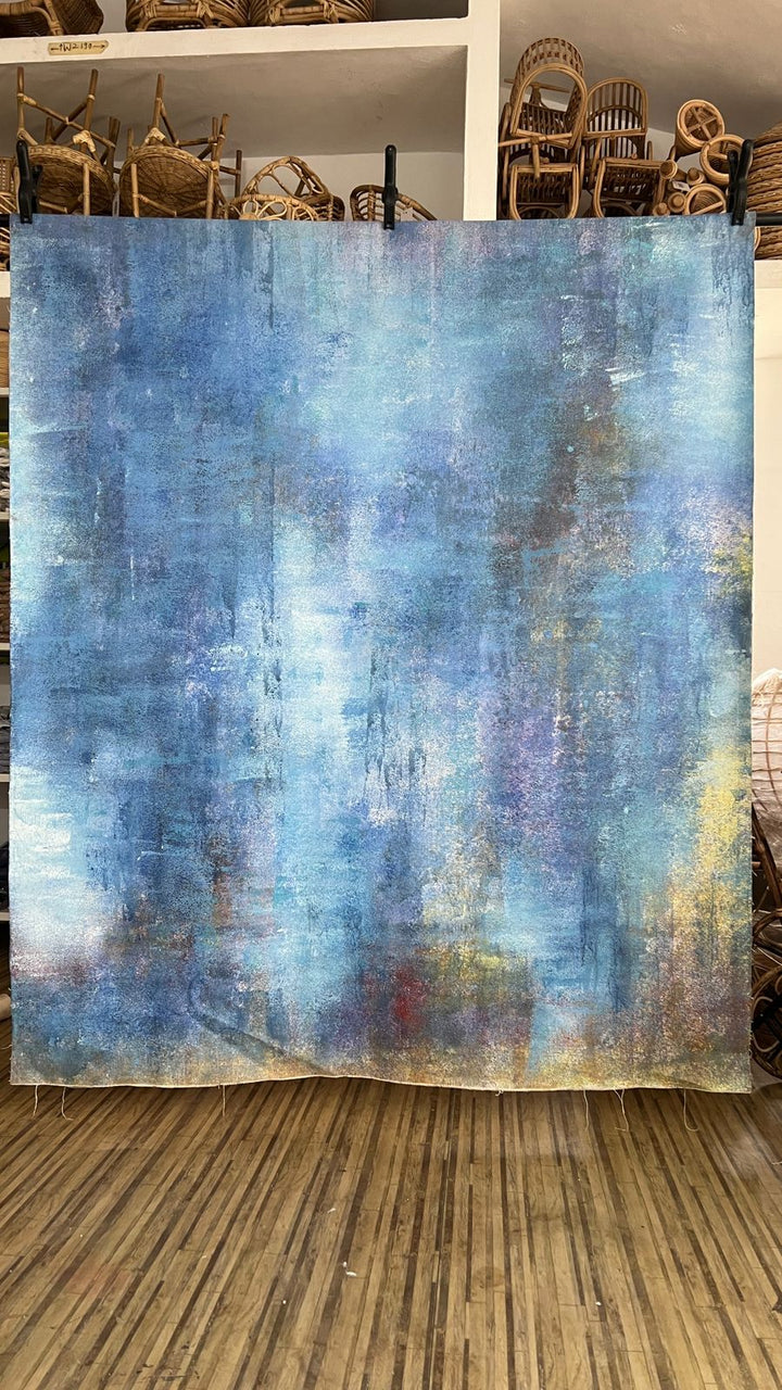 Distressed Blue Wall - Painted Backdrop - 5 by 6 feet | D568