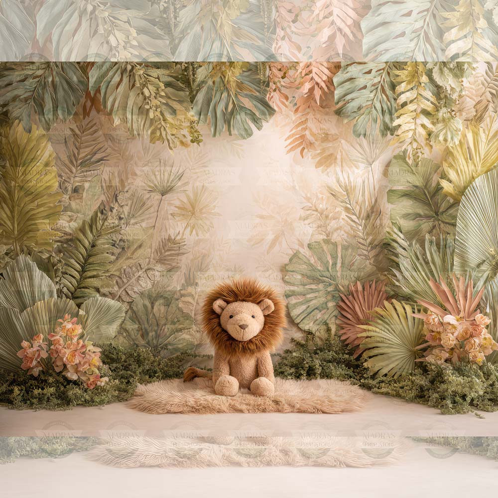 Whimsy Jungle ( With Lion ) : Baby Backdrops