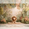 Whimsy Jungle ( With Lion ) - Printed Backdrop - Fabric - 5 by 7 feet