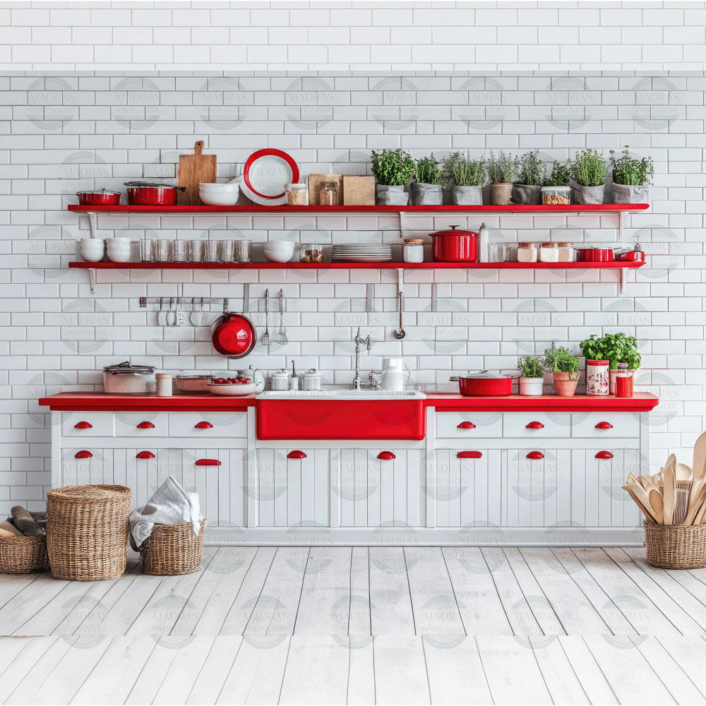 White Kitchen - Baby Printed Backdrops