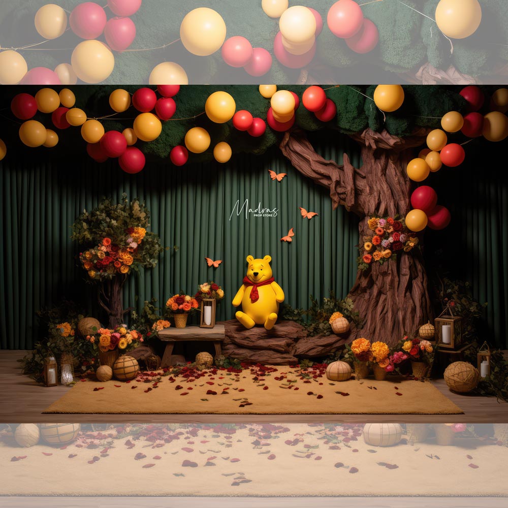 Winnie the Pooh - Printed Backdrop - Fabric - 5 by 7 feet