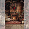 Xmas Warm Corner - Printed Backdrop - Fabric - 8 by 12 Feet