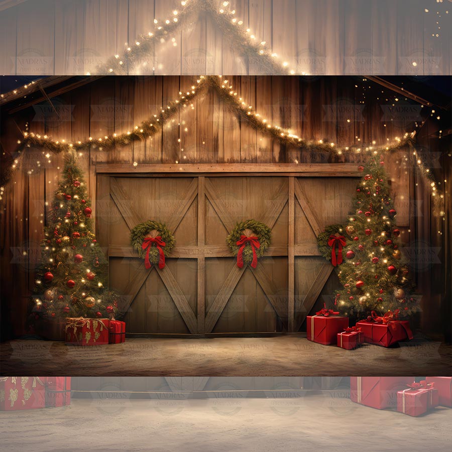 Xmas Special In The Farm - Baby Printed Backdrops