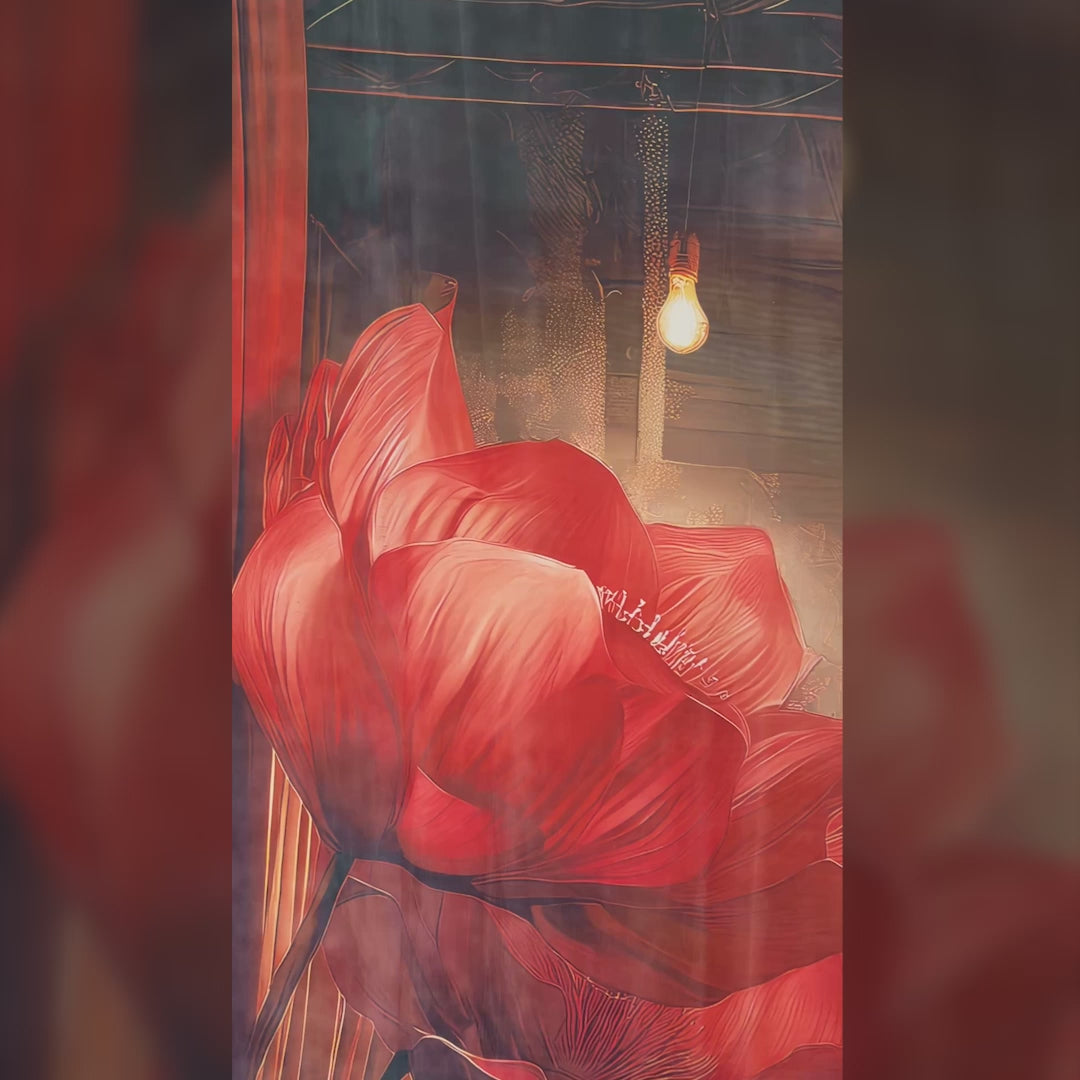 Crimson Bloom - Printed Backdrop - Fabric - 8 by 10 feet | D865