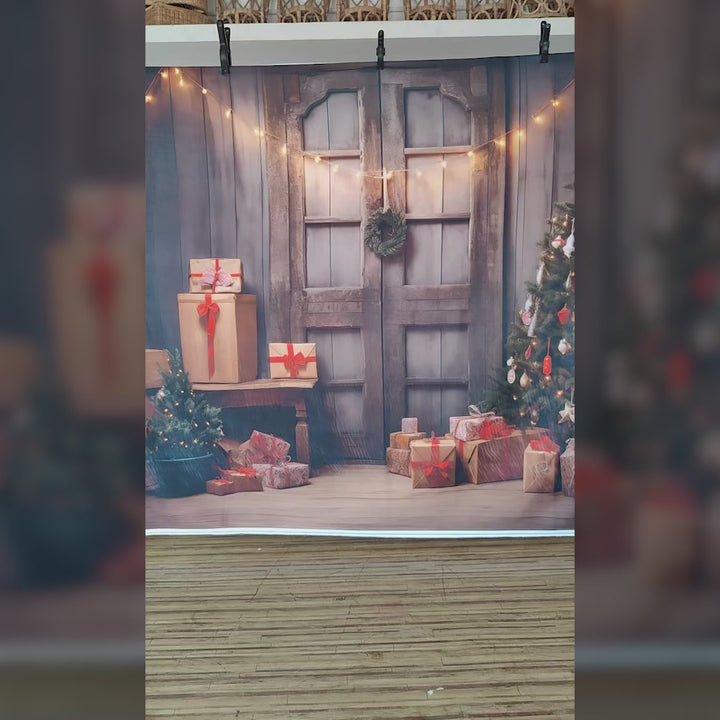 Christmas In The Barn - Printed Backdrop - Fabric - 5 by 7 feet | D103