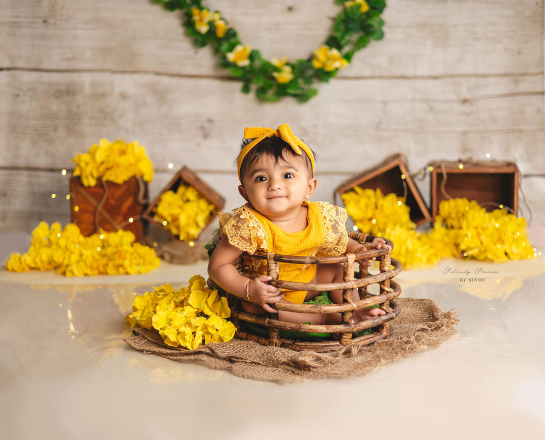 Rustic Bamboo Basket : Baby Props