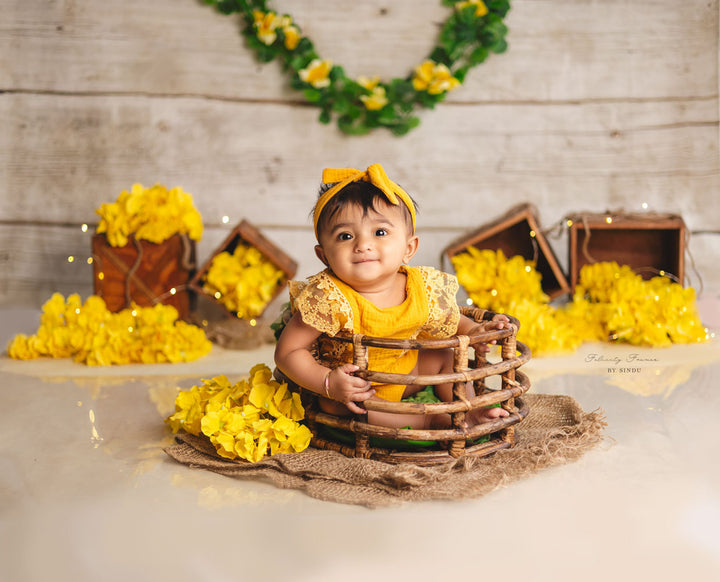 Rustic Bamboo Basket : Baby Props