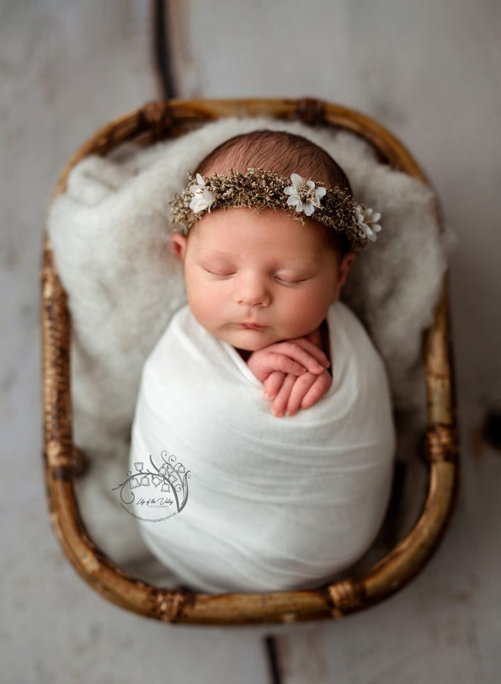 Rustic Bamboo Basket : Baby Props