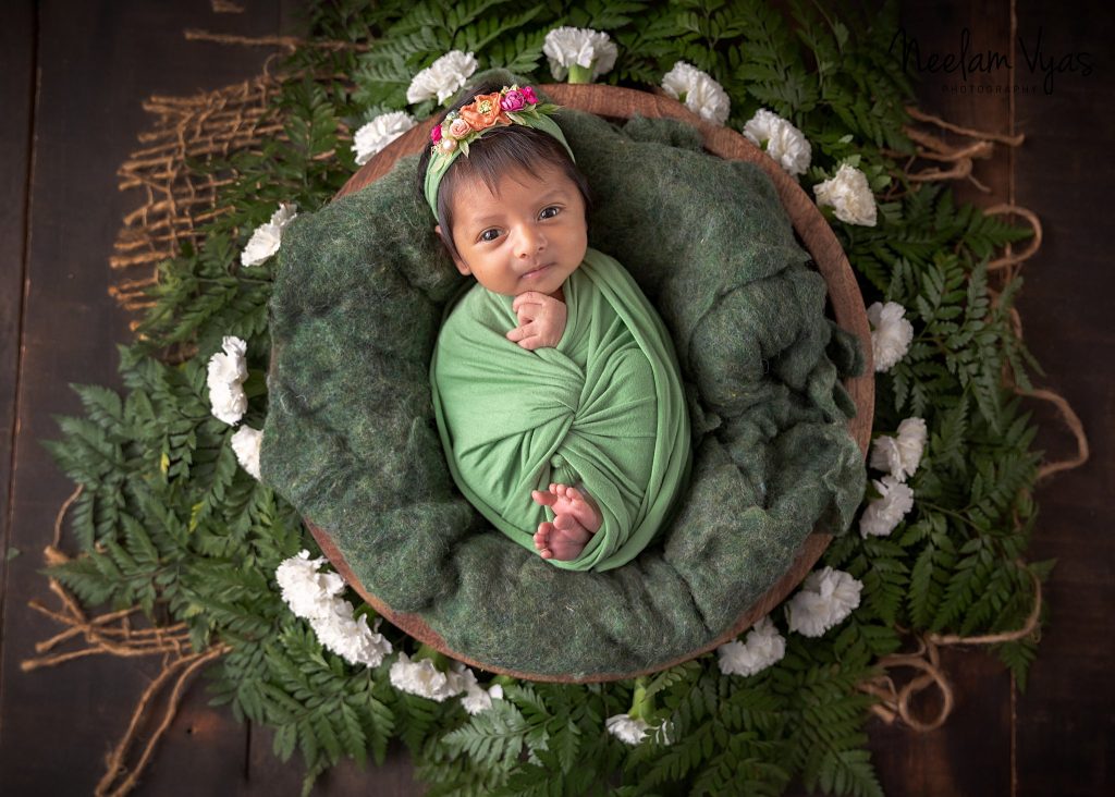 Rustic Wooden Bowl : Baby props