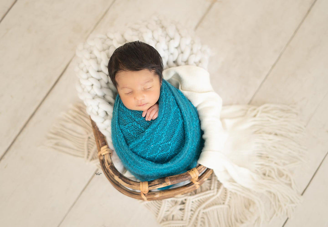 Rustic Bamboo Basket : Baby Props