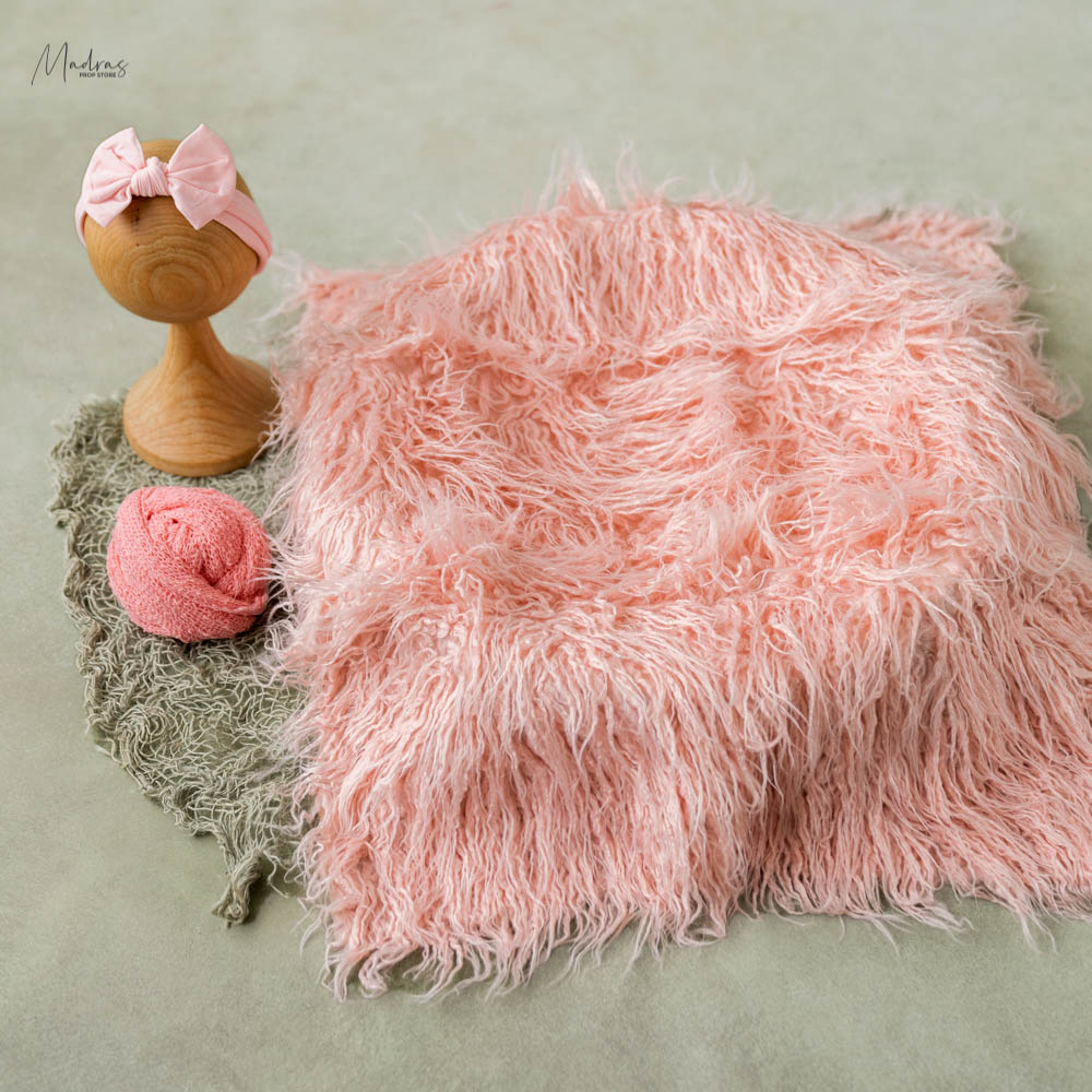 3 pc Set ( Faux Fur, Wrap, Headband ) : Baby Props