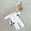 Cow Romper 3pc Set | 0 To 1 Month