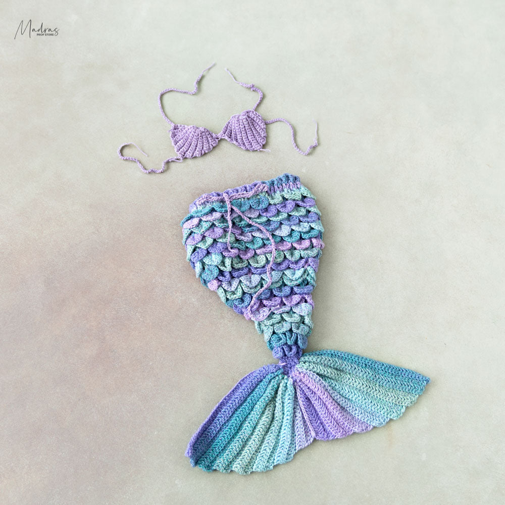 Crochet Mermaid Outfit : Baby Props