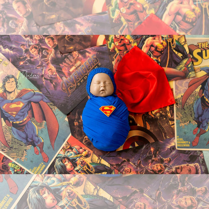 5 Pc Superman Poncho Wrap Set : Baby Props