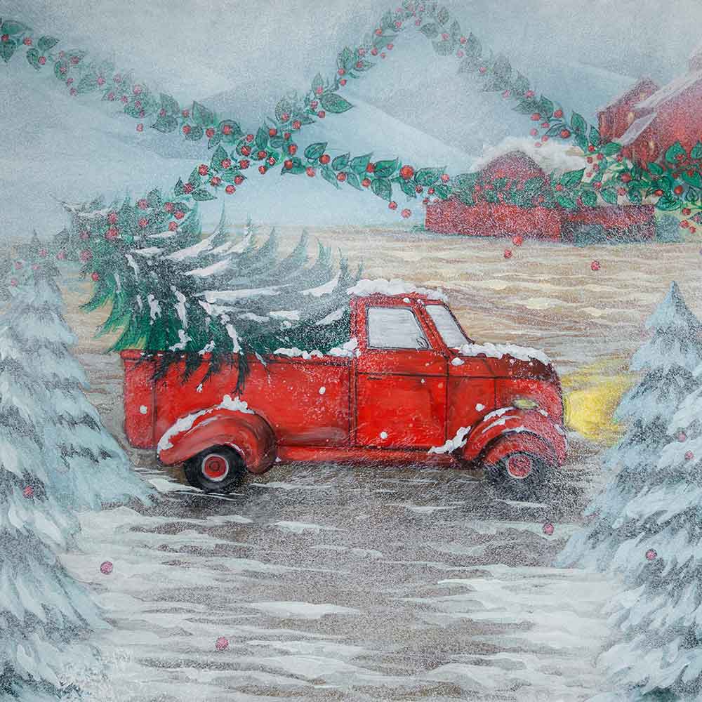 Its Christmas - Printed Backdrop - Fabric - 5 by 7 feet